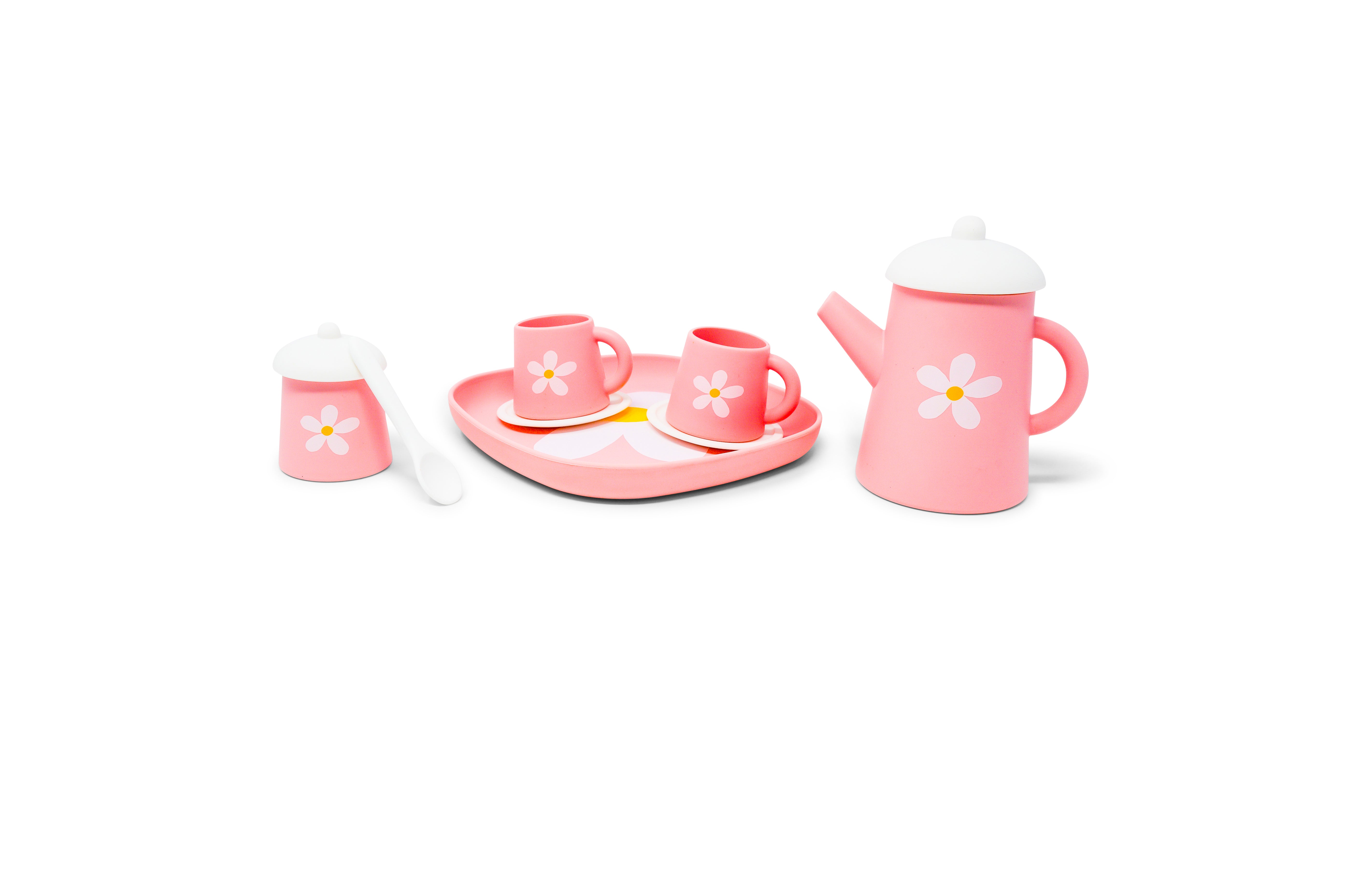 Pink Silicone Tea Set: Flower Power
