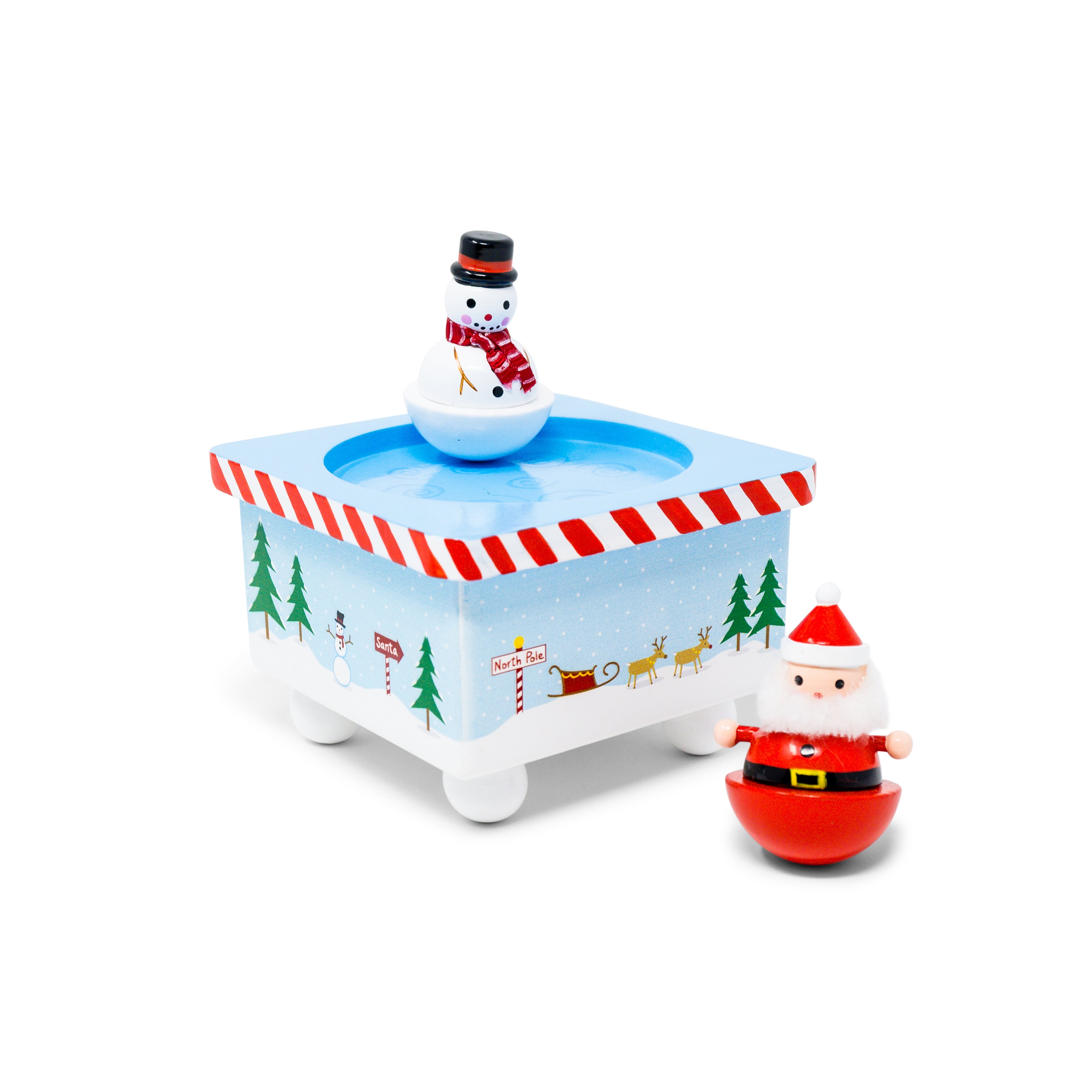 Dancing Santa & Frosty Music Box