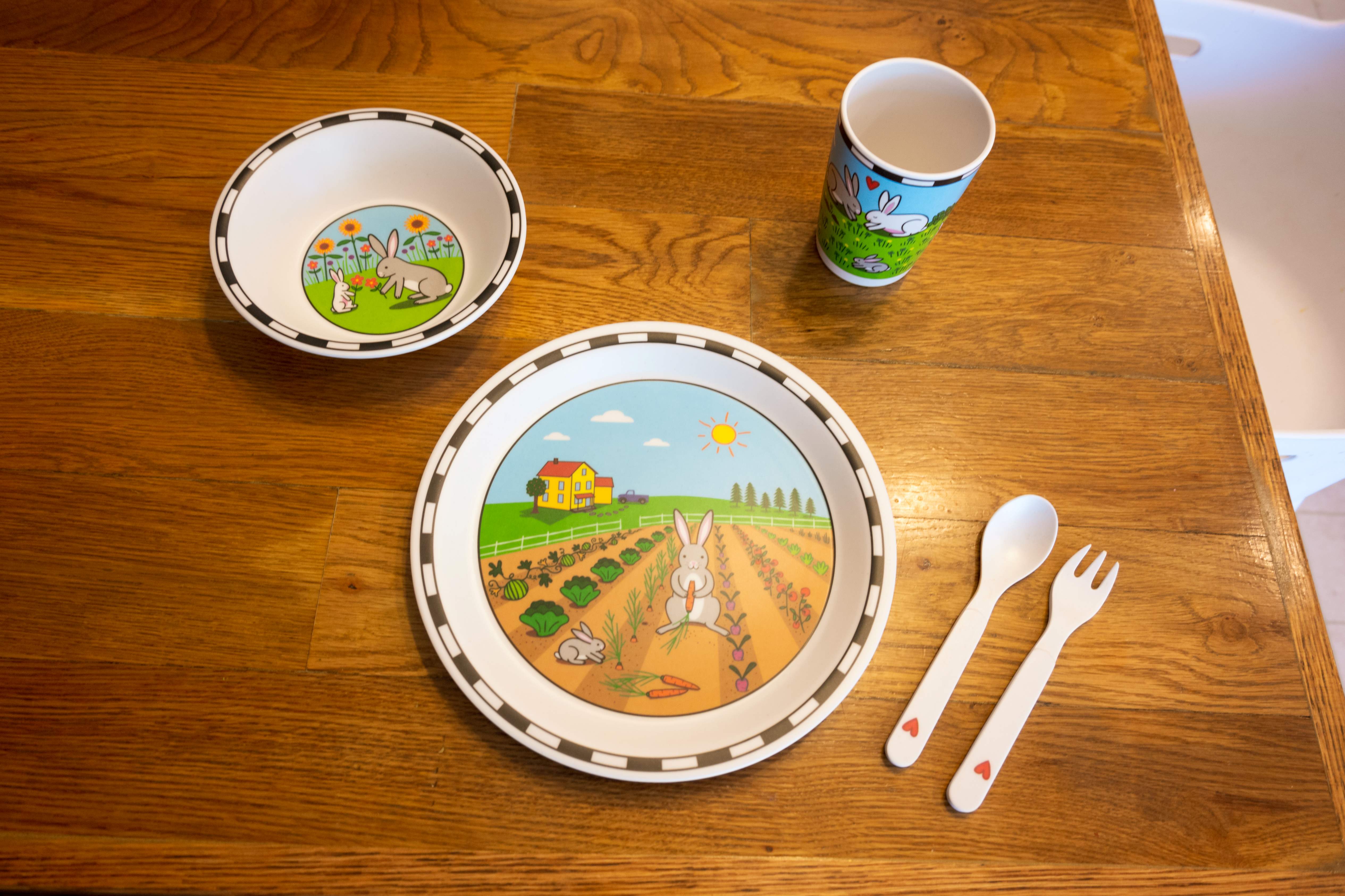 Bamboo Dish Set - Bunnies