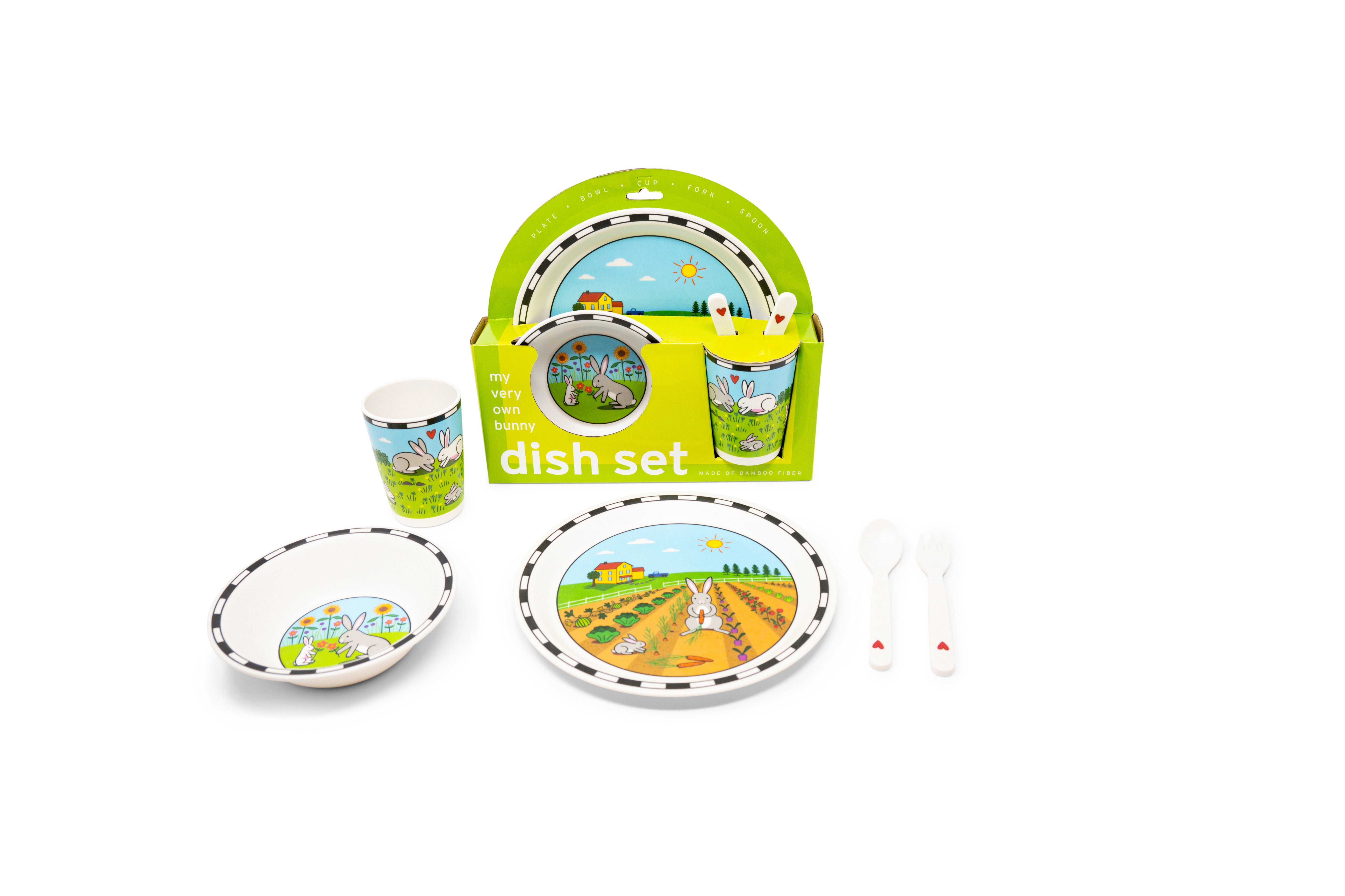 Bamboo Dish Set - Bunnies