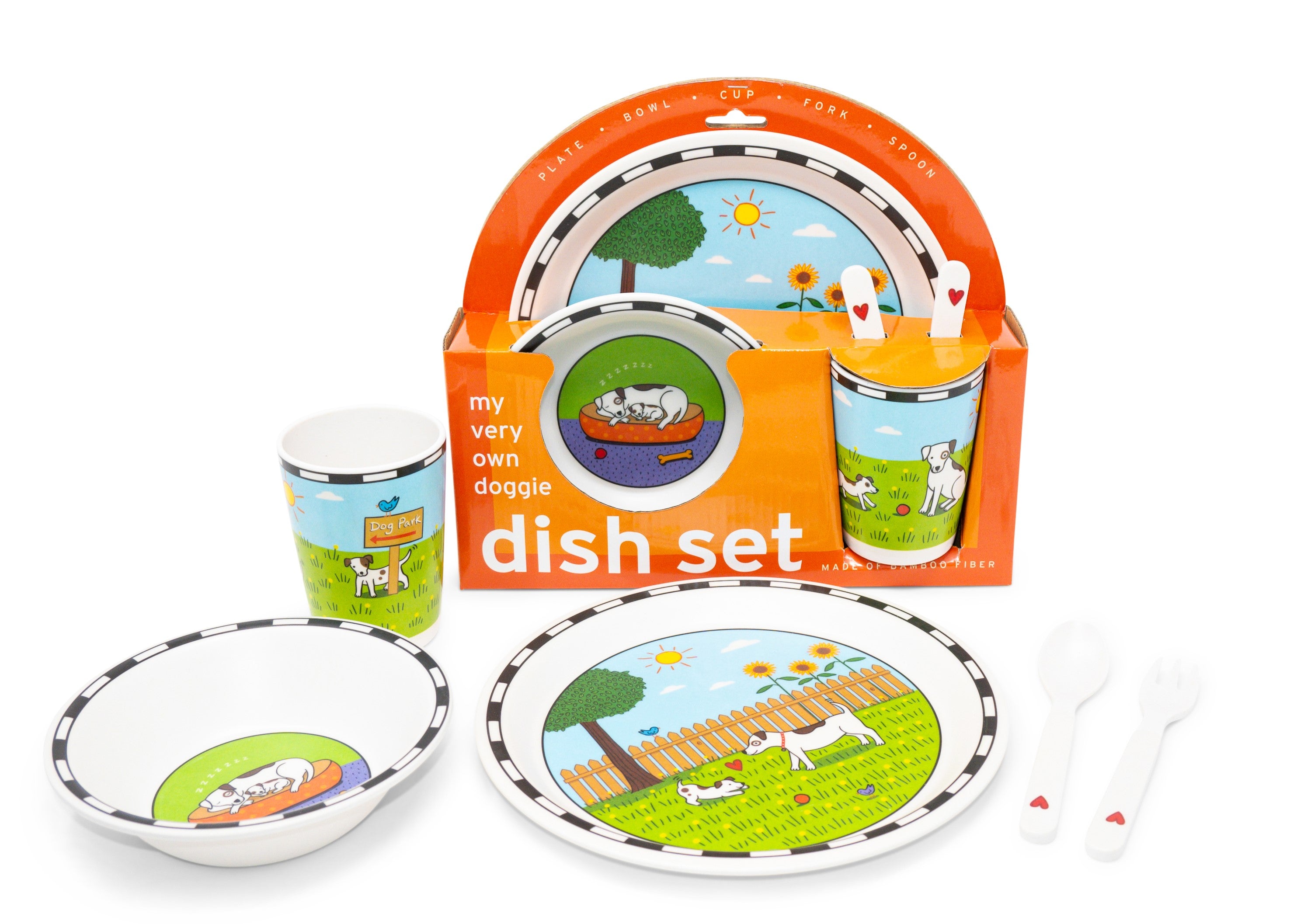 Bamboo Dish Set - Doggie