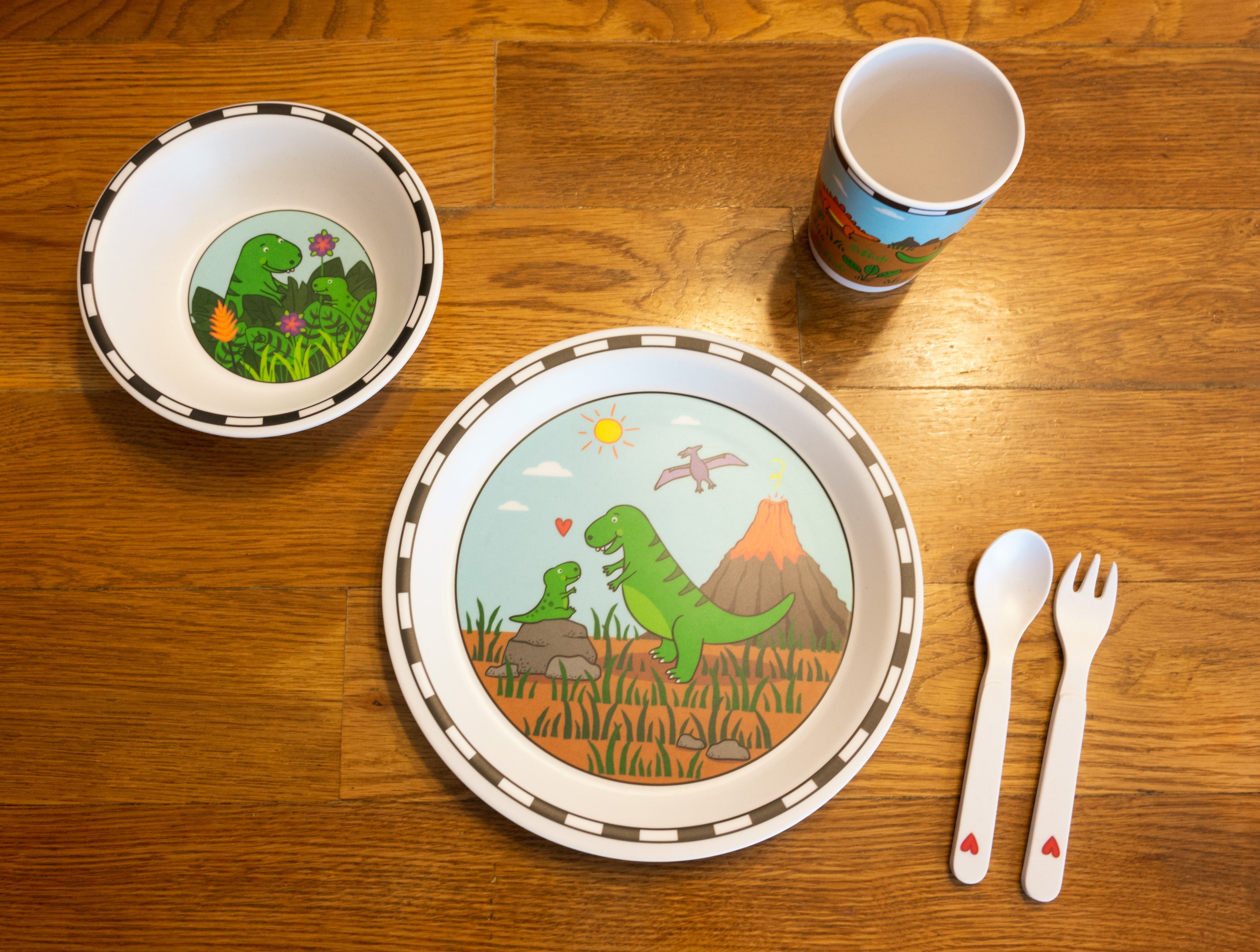 Bamboo Dish Set - Dino