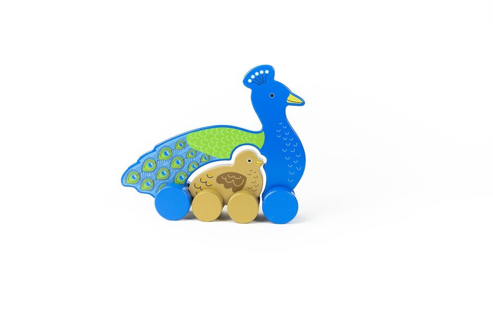 Big & Little Peacock - Push Toy