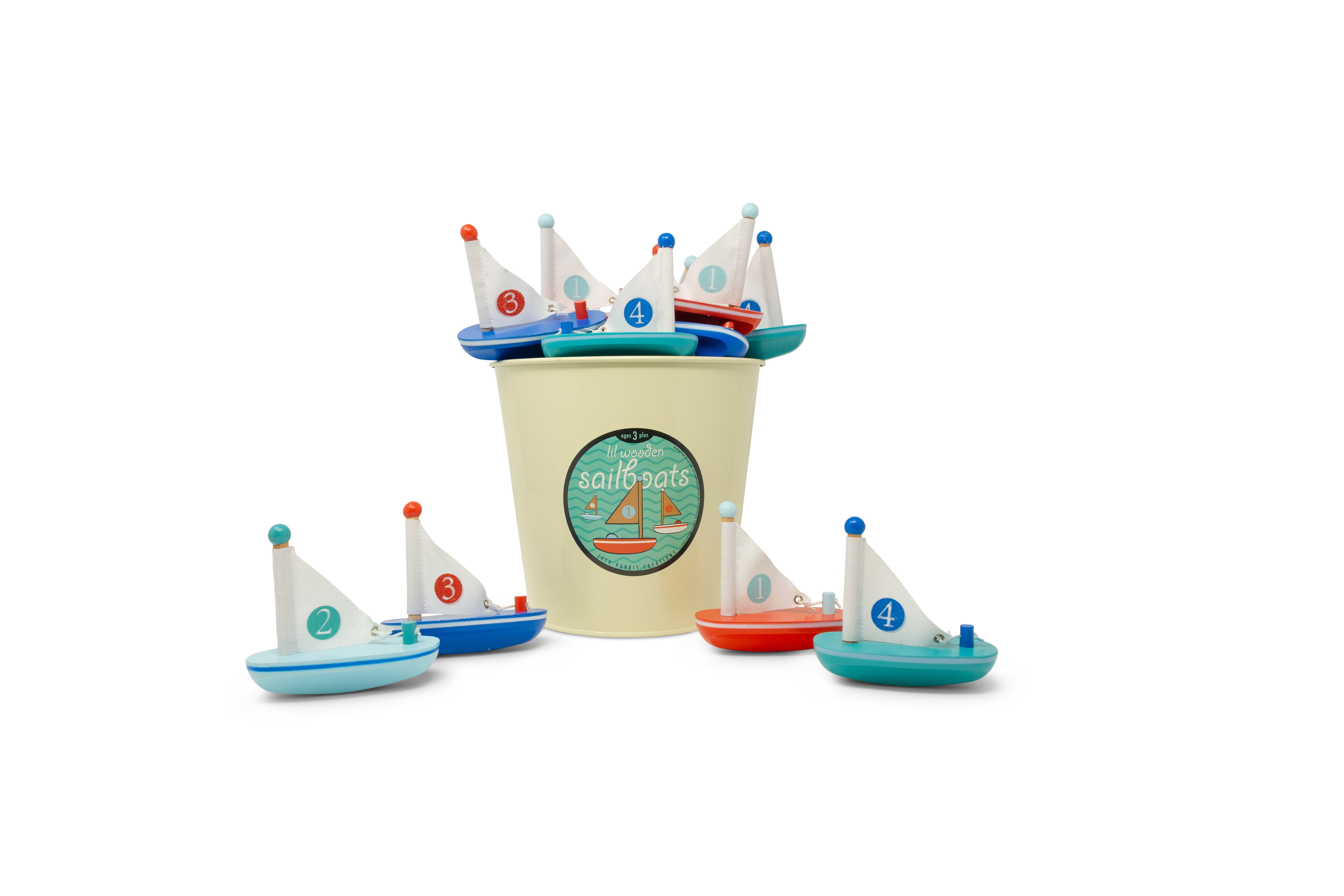 My Lil' Wooden Sailboat - Set of 4