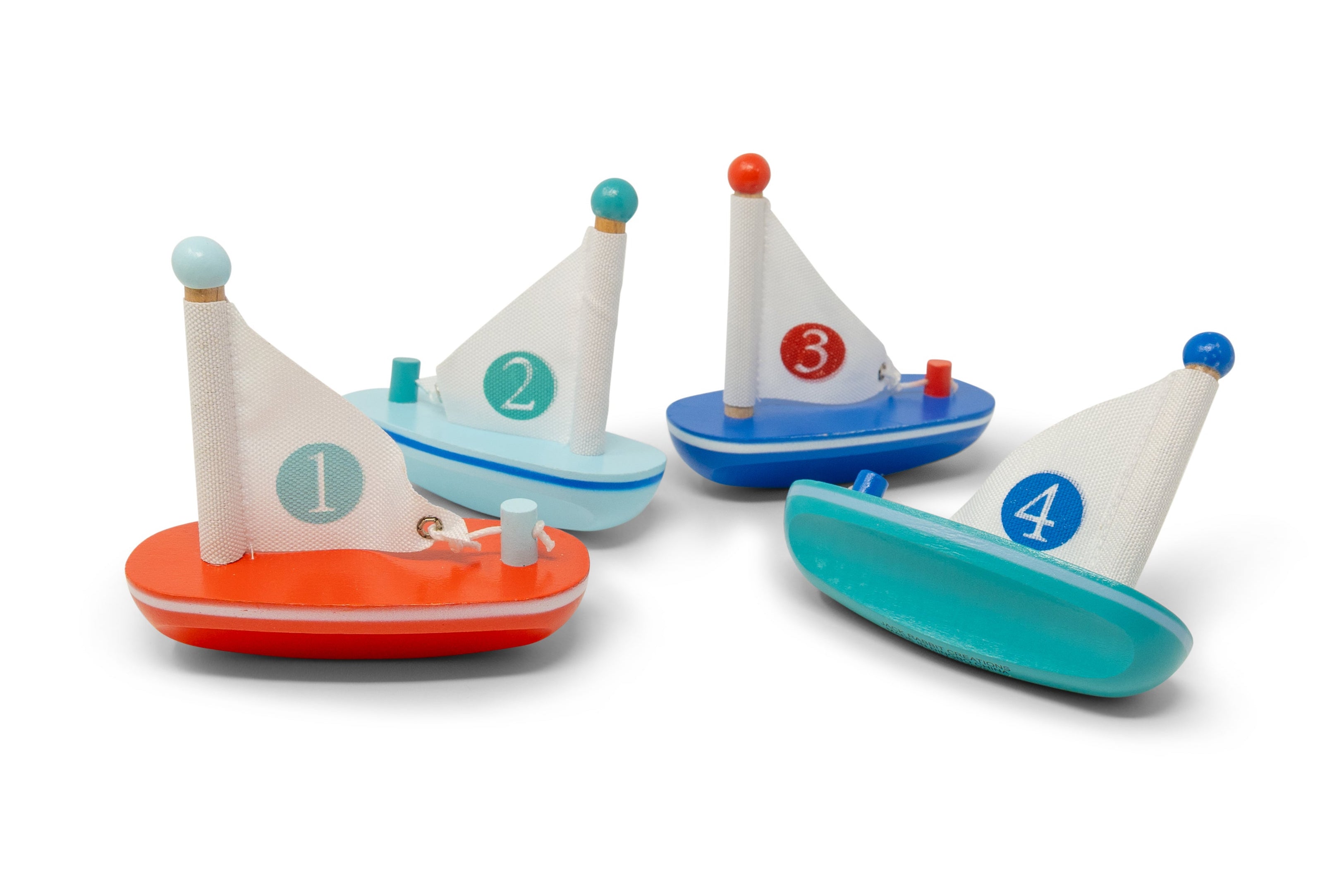 My Lil' Wooden Sailboat - Set of 4