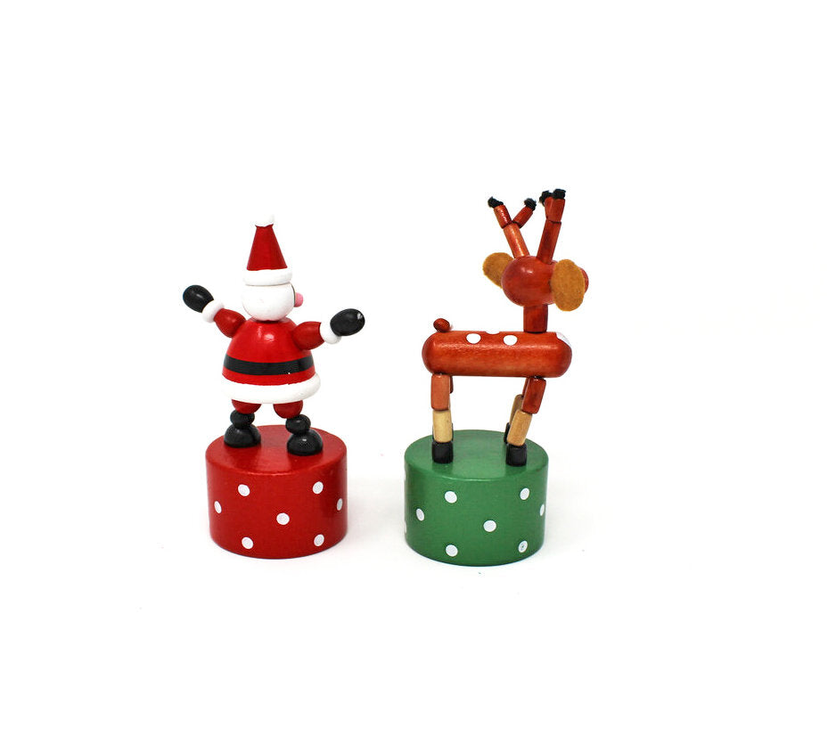 Santa & Reindeer Push Puppets - Set of 2