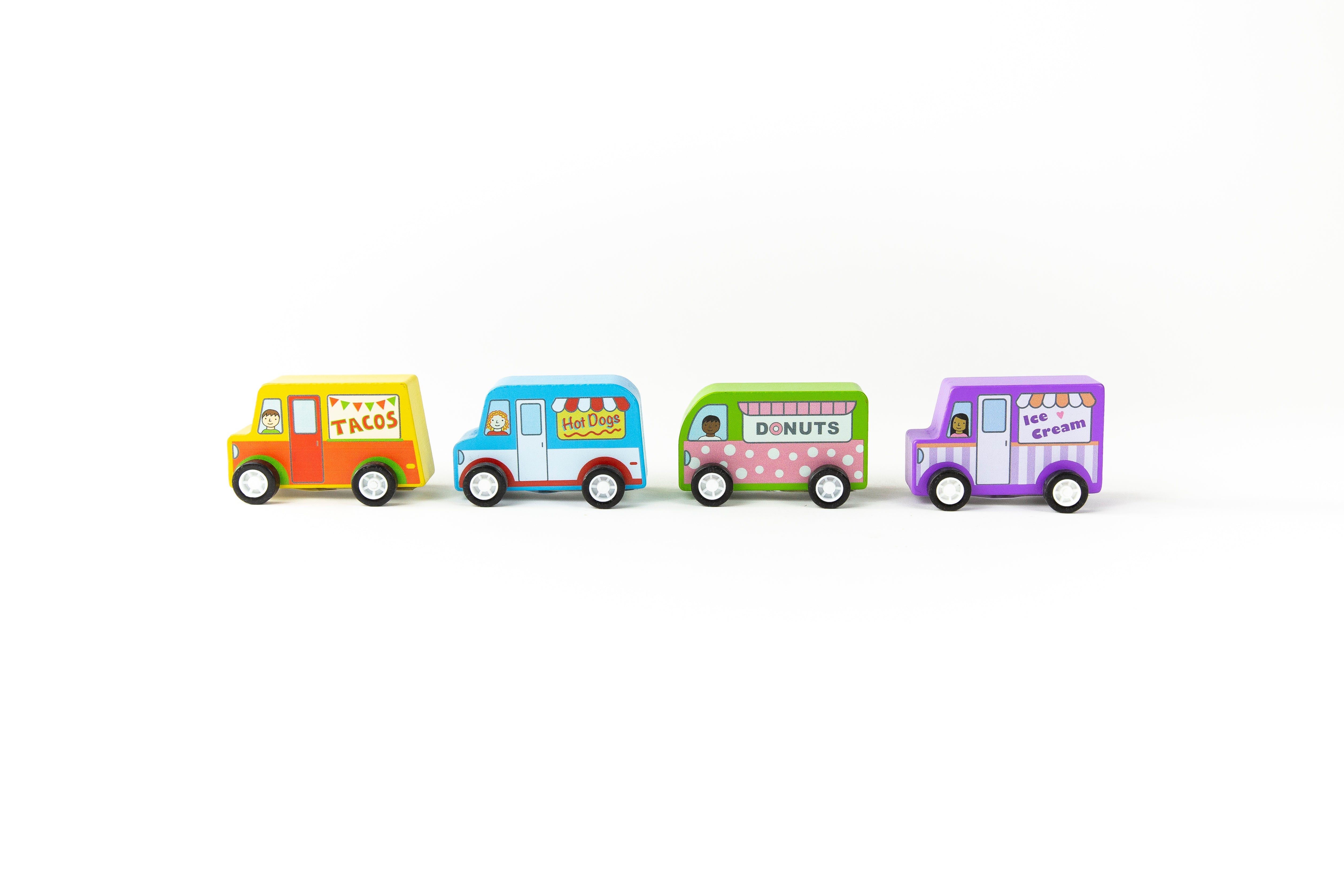 Food Trucks - Pull Backs Set of 4