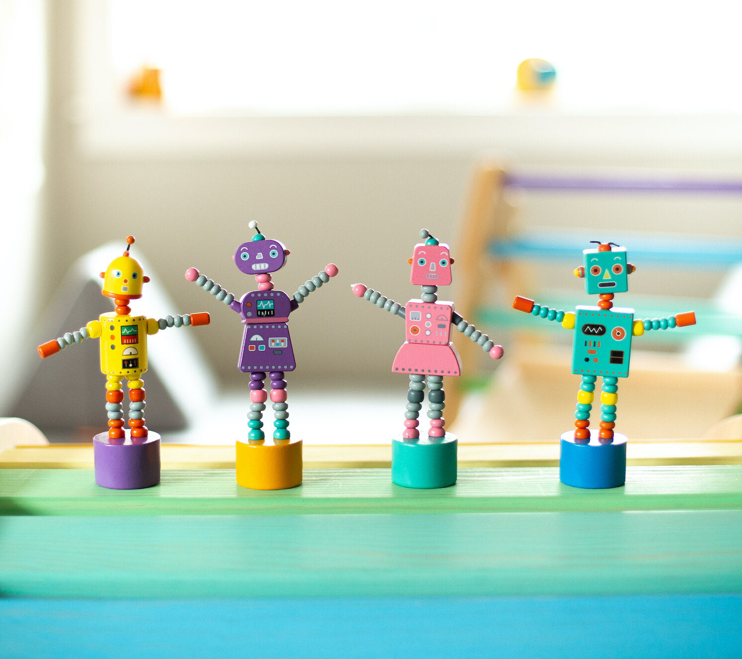 Roller Puppet Retro Robot Push Puppets - Set of 4 – jackrabbitcreations.com