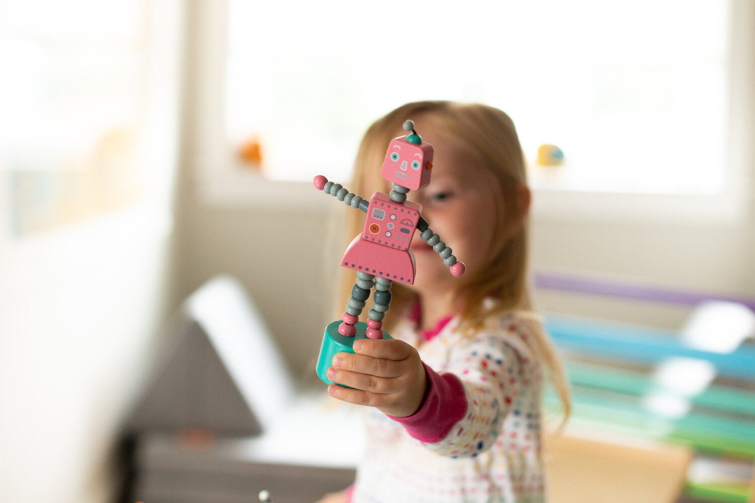 Retro Robot Push Puppets - Set of 4