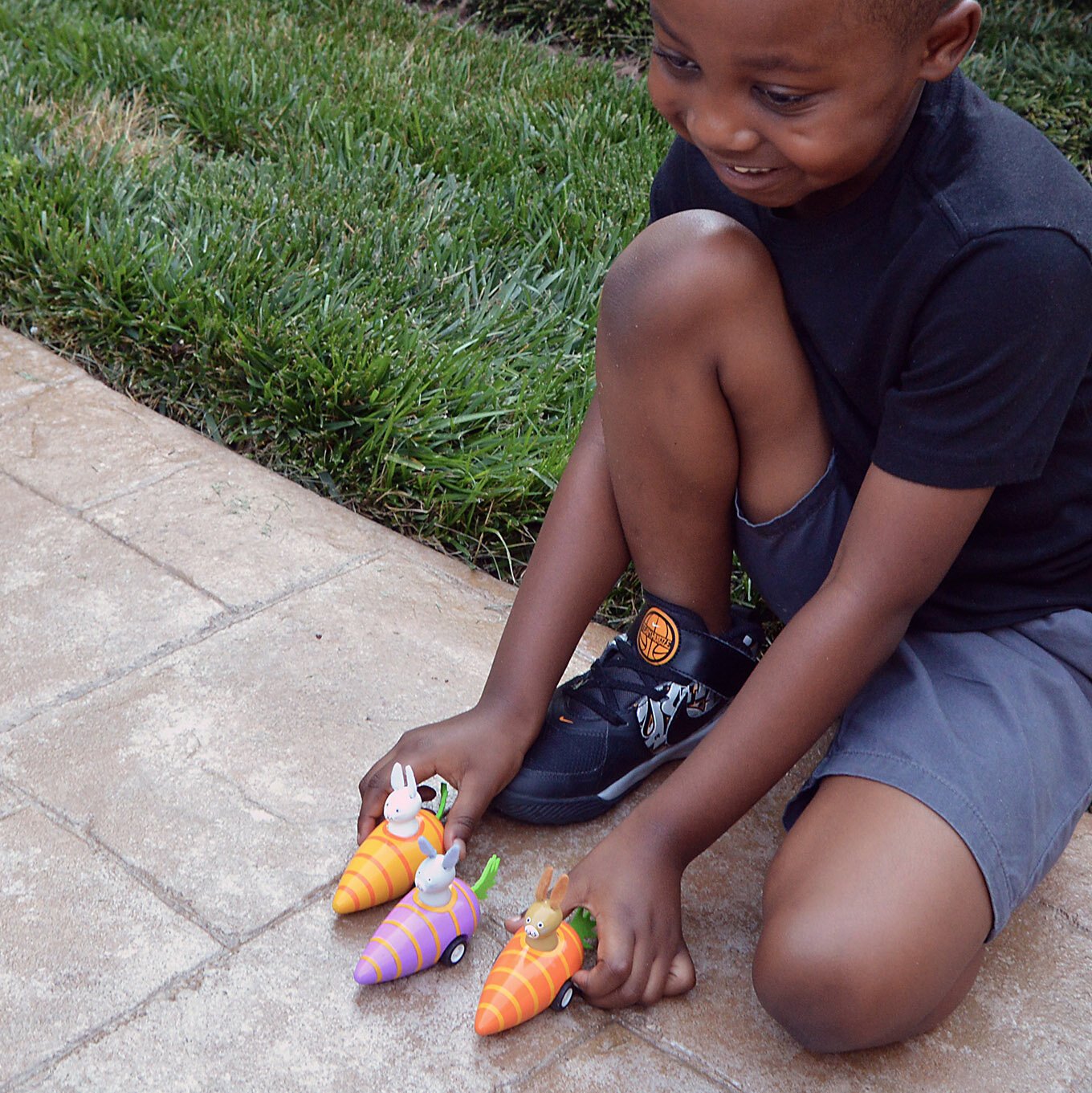 Carrot Bunnies - Pull Back Bunnies in Carrots Set of 3